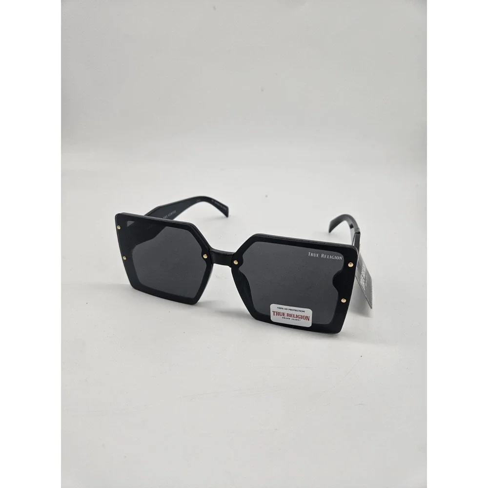 True Religion TR57233-1B-S Women's Oversized Square Sunglasses Black/Gray